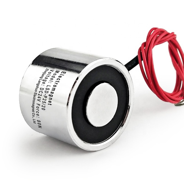 Electromagnet LSD-P25/20 Cylinder Electric Magnet DC12V 24V Strong Electromagnetic Solenoid Sucker Non-Standard Custom