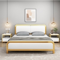 Lit en fer forgé simple et moderne Bilido 1.8m lit double maison et 1.5m lit simple pour chambre et hôtel style de mobilier européen