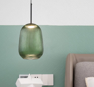 Zeal Lighting Tendering Long <b>Strips</b> Hanging Light for Living Room Creative Green Glass Pendant Light - Product Image 3