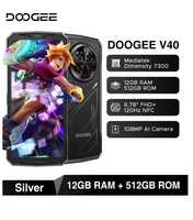 Téléphone robuste DOOGEE V40 5G, 12 Go de RAM, 512 Go de stockage, processeur MTK Dimensity 7300, écran FHD 6,78 pouces 120 Hz, appareil photo IA 108 MP, NFC, Android 14