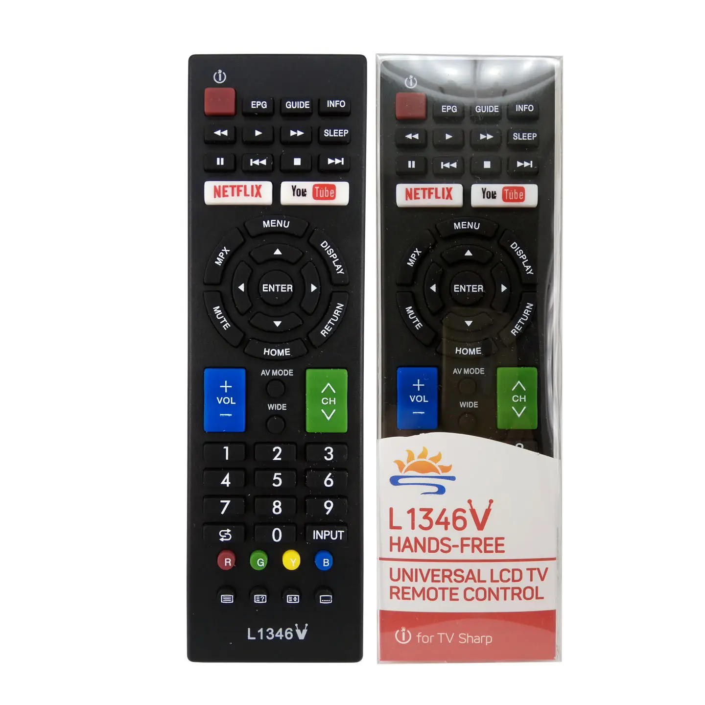 Universal Remote Control Replacement for Sharp TV L1346
