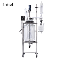 Réacteur chimique en verre à double enveloppe certifié UL, 5L, 10L, 20L, 50L, 100L, 200L