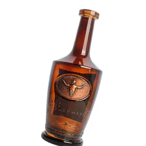 Individuelle Dekoration geprägtes Logo 3m selbstklebende Zinc-Legierung-Metalletikette Aufkleber für Whiskey Gin Rum Likör Wein Glasflasche