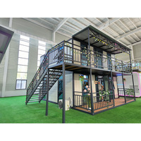 Casa Contenedor Modular Prefabricada de Dos Pisos con Balcón Frontal para Hotel, Resort o Alojamiento Turístico