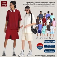 T-shirts amples en pur coton pour couple, style américain, marque de mode estivale, manches courtes, grandes tailles pour hommes et femmes