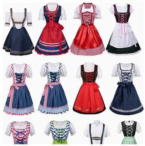 Nouvelle Robe Dirndl de l'Oktoberfest de Bavière, Tenue de Serveuse Allemande, Robe de Fille de la Bière avec Tablier, Déguisement de Cosplay pour Fête d'Halloween - Product Image 1