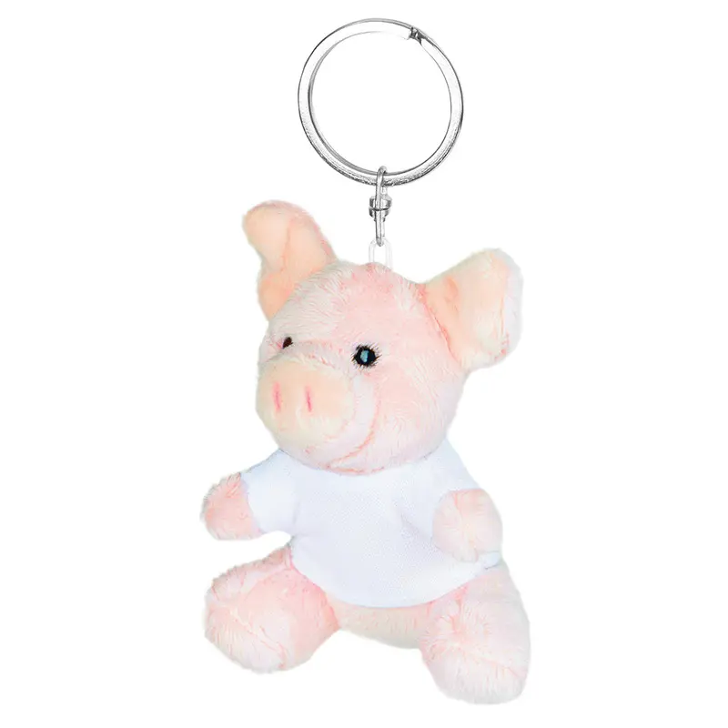 Mini pig with T-shirt cute animal shape keychain plush