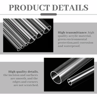 Tube acrylique transparent sur mesure de grand diamètre, haute transparence, en PMMA, pour affichage d'expositions et couverture d'éclairage, vente en gros