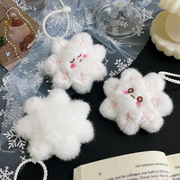 Porte-clés flocon de neige en peluche - Charme mignon pour sac d'hiver