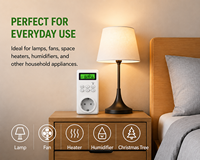 Mini Temporizador Digital de 24 Horas, Antiinflamable, Programable, Electrónico, para Uso Doméstico y en Garajes, Manual