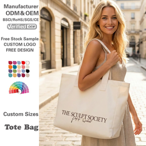 Custom Extra Large <strong>Bags</strong> Cotton Canvas Cloth Tote <strong>Bag</strong> With Logo <strong>for</strong> Women Shopping, Shop, Brand Campaign, <strong>Beach</strong> and Pilates Clubs - Product Image 1