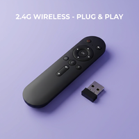 Receptor USB Universal Inalámbrico Plug-and-Play para Proyector de TV Inteligente con Código de Aprendizaje y Batería AAA para Control Remoto