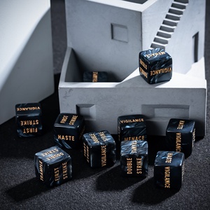 Faccub Bán Buôn Tùy Chỉnh 16Mm Acrylic Trắng <span class=keywords><strong>Dice</strong></span> Đen Dot D6 Sáu Sided Vuông Góc Thẳng Cho Sòng Bạc Hoặc Trò Chơi Giải Trí - Product Image 2