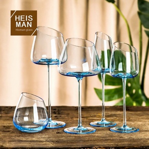 High-End Modern Handgesneden Roze Rode Wijnglas Met Schuine Bodem Champagneglas Kristalglas Eendelige Huwelijksgeschenken - Product Image 2