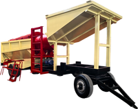 Trommel rotatif mobile robuste sans arbre de rotation pour le criblage de sable, gravier, roche, minerai, pierre et terre dans l'exploitation minière aurifère