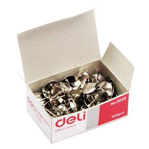 Deli - Tachuelas de Metal con Cabeza Redonda, 100 Unidades, Serie Oficina No.0020 - Product Image 1