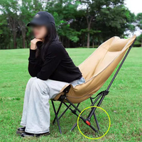 Chaise de camping et de loisirs portable, moderne, de haute qualité, en coton épaissi et métal, modèle Moon Chair