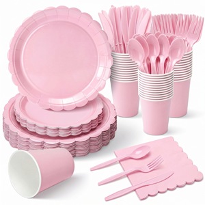 Ensemble <span class=keywords><strong>de</strong></span> vaisselle en <span class=keywords><strong>dentelle</strong></span> <span class=keywords><strong>de</strong></span> couleur unie pour 24 personnes, ensemble <span class=keywords><strong>de</strong></span> vaisselle pour fête d'anniversaire, assiettes en <span class=keywords><strong>papier</strong></span>, gobelets et serviettes en <span class=keywords><strong>papier</strong></span> - Product Image 5
