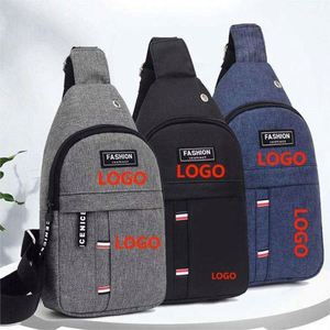 Custom Logo Men's <b>Chest</b> Bag Outdoor Casual Sport New Youth Messenger Bag <b>Small</b> Backpack Trend Solid Color Single Shoulder Bag - Product Image 4