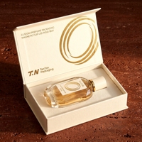 Boîte à parfum rigide de luxe sur mesure, style livre blanc magnétique, écologique, réutilisable, design à clapet pour cosmétiques et parfums
