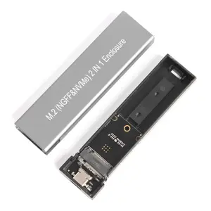 M2 SSD Case NVME Kandang M.2 untuk USB Tipe C 3.1 SSD Adaptor untuk M/M Kunci B Kunci M + Bkey
