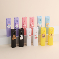 Eric Custom Flacon pulvérisateur carré de 10 ml en PP, motif dessin animé mignon, pour alcool buccal et parfum, avec pompe atomiseur à brume fine