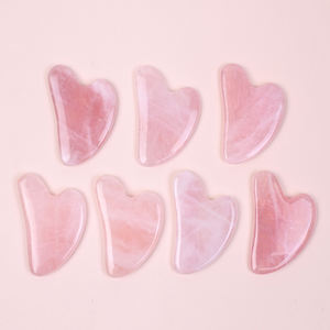 Quartz Rose Naturel Gua Sha Visage Soins de La Peau Outil De Beauté Cristal Rose Pierre De Jade Guacha Conseil Logo Personnalisé Visage <span class=keywords><strong>Guasha</strong></span> Masseur - Product Image 5