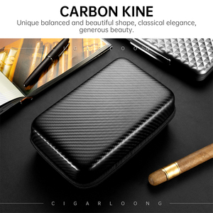 Cigarloong cổ điển nội bộ lưới túi không gian lớn thiết kế PU Chất liệu màu đen Xách Tay Hộp xì gà 8-20 cái với Hộp quà tặng bao bì - Product Image 3