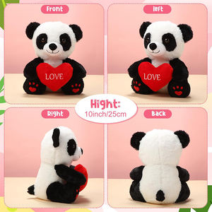 Classico e Carino Peluche Panda da 10 Pollici con Cuore, Morbido Animale di Peluche per Fidanzata, Fidanzato, Amante, Regalo di San Valentino - Product Image 3
