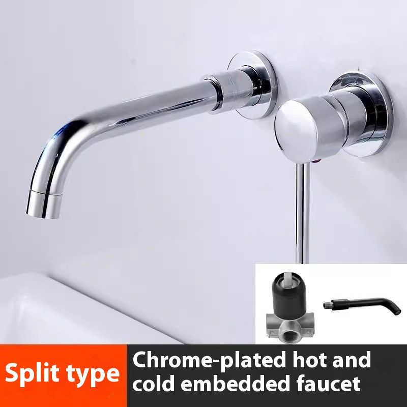 Chrome brass split concealed faucet