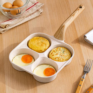 Poêle de cuisson 3-en-1 antiadhésive pour œufs, crêpes et grillades, avec poignée résistante à la chaleur et 3 sections, pour petit-déjeuner, mini-poêles - Product Image 2