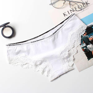 ชุดชั้นในสตรีผ้าคอตตอนแท้ทรงพลัสไซส์เซ็กซี่ลูกไม้แต่งระบายมีตัวอักษรและไร้รอยต่อ - Product Image 3