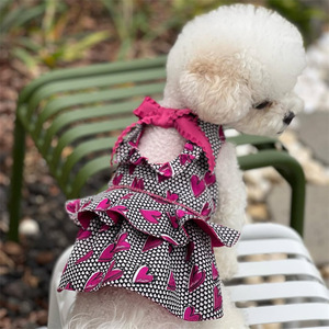 Alta Qualidade Médio Grande Respirável Bonito Coração Roxo Pet Dresses Small <span class=keywords><strong>Dog</strong></span> Clothes Fabricante Vestido para Cães - Product Image 2