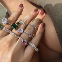 Bague de Fiançailles et de Mariage Dylam en Argent Sterling 925 avec Zircon Cubique 8A, Bijou Étanche pour Femme