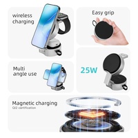 Support de charge rapide sans fil magnétique pliable multifonctionnel 3-en-1 15W pour appareils Apple AirPods Pro 4 3 2