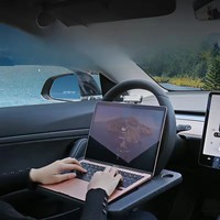 Support de bureau portable pour ordinateur portable de voiture, support de volant pour manger et travailler, plateau de service pour boissons et nourriture