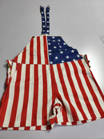 Yinope Salopette d'été patriotique pour femme, motif drapeau américain, bretelles réglables, coupe décontractée, short tissé décontracté, vêtements de travail, vente en gros