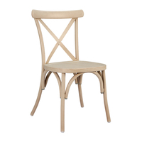 Chaise de restaurant empilable en bois grainé, style nordique simple, dossier croisé, pour événements et réceptions - Nouvelle collection
