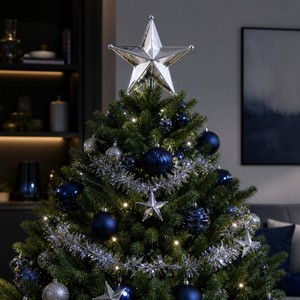 Hiasan Puncak Pohon Natal Bintang Lima Sudut Emas Perak 3D, Karangan Bunga Mini Plastik, Hadiah, Ornamen DIY, Grosir - Product Image 5