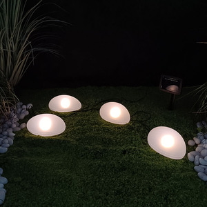 Demi-Global en forme de galet boule solaire guirlande lumineuse dôme lampe extérieure parc Villa paysage décoration jardin LED pelouse lumière - Product Image 1