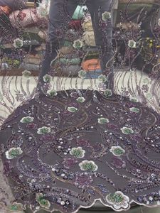 Luxury Exclusive Fancy Beads Net <b>Fabric</b> Beautifully Embroidered Material for Bridal Wear Lehengas and Party Gowns 2025 - Product Image 2