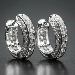 CAOSHI Orecchini <span class=keywords><strong>a</strong></span> Cerchio Trendy per Ragazzi, Gioielli da Uomo, Orecchini Maschili di Lusso Hip Hop alla Moda, Placcati in Argento - Product Image 1