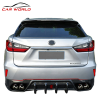 Diffuseur de pare-chocs arrière en fibre de carbone avec éclairage pour Lexus RX200t RX300 RX450h 2016-2017