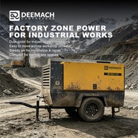 Kompresor Udara Sekrup Portabel DEEMACH 8Bar 17m³/menit Alternatif Atlas Copco Mesin Diesel 110KW untuk Konstruksi / Sandblasting
