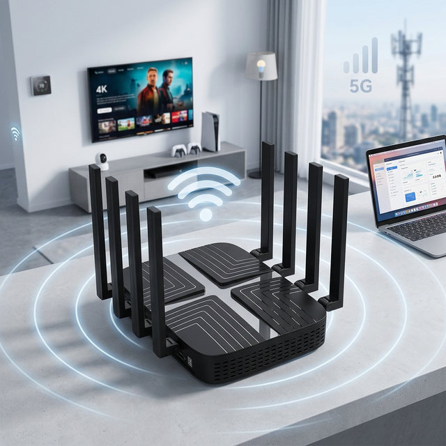 Industrial Grade ARM 4G/5G Mesh Router Sim Card Slot Tri-Band Wireless WIFI 7 Mesh Networking LTE CPE VoIP VPN QoS WIFI