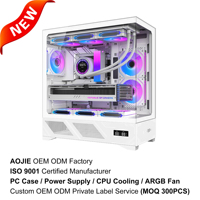 AOJIE - Caja de Ordenador para Juegos ATX OEM al por Mayor, Gabinete Gamer ARGB con Cristal Templado, Chasis con Vista al Mar y Pantalla Digital