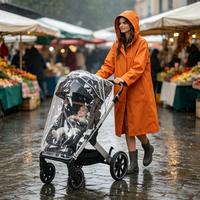 Vente en gros d'usine, imperméable léger, coupe-vent, transparent, protecteur, imperméable pour poussette de bébé