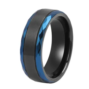 Custom Mens Jewelry Rings For Men Stainless Steel Wed Vintage Black Zirconium Ring Engagement Gift Fashion Jewellery Male Men's