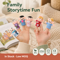 Boneka Jari Keluarga Bahan Plush Lembut 6 Karakter Boneka Anak untuk Mainan Ulang Tahun Pereda Stres Hadiah Kelas MOQ Rendah