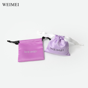 WEIMEI Sac à cordon de luxe imprimé, personnalisable avec logo, pour emballage de perruques, mèches de cheveux, sacs en satin de soie, sacs anti-poussière pour perruques, bijoux et vêtements - Product Image 4